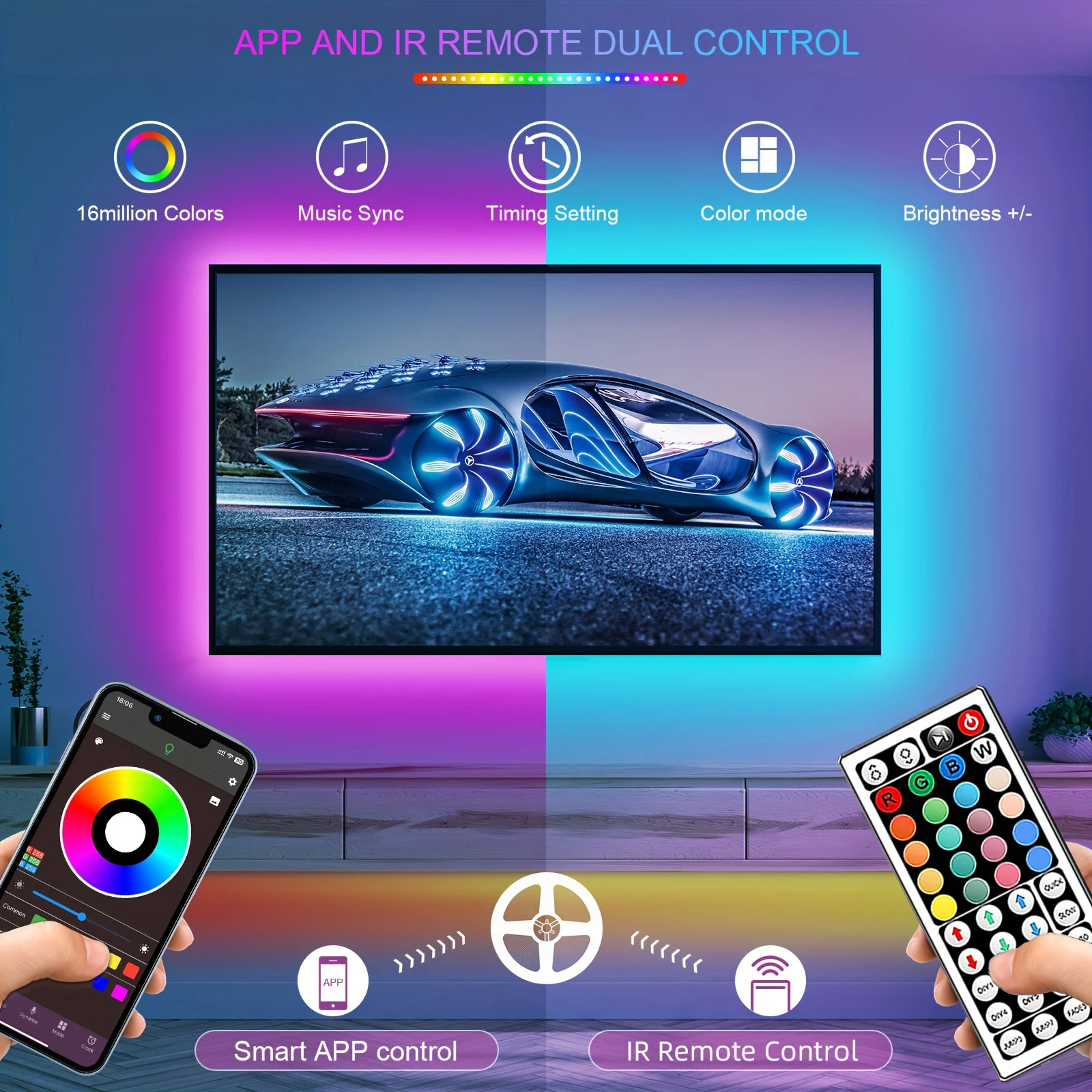 Tira LED RGB con App y Control Remoto - Imagen 4